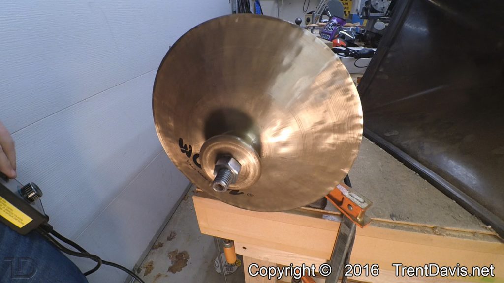 Fig. 7 - The top of the first cymbal ready to be polished.