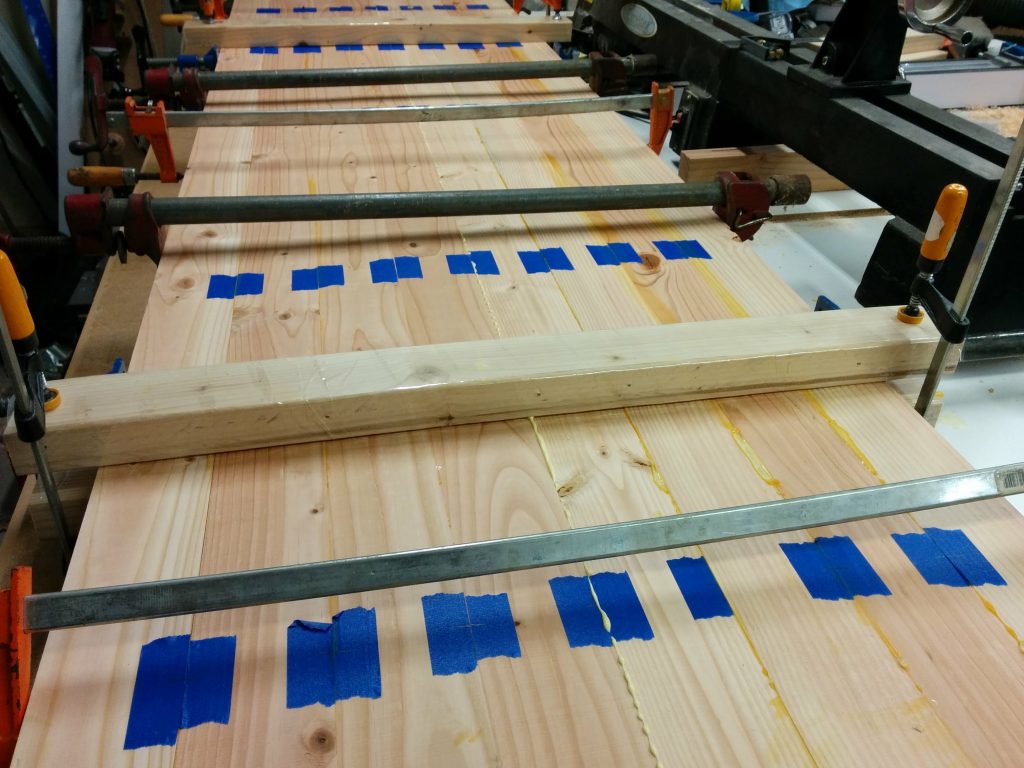 Both halves clamped and cauled.