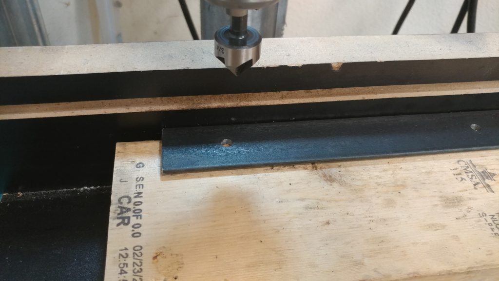 I followed the 7/32" bit with a countersink so the screws sit flush.