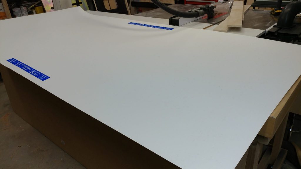 The sheet of PolyWall is too big for my workbench.