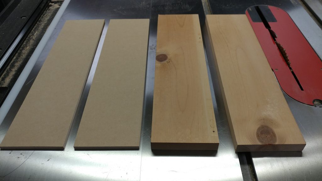 The pieces for the router bit storage drawers.